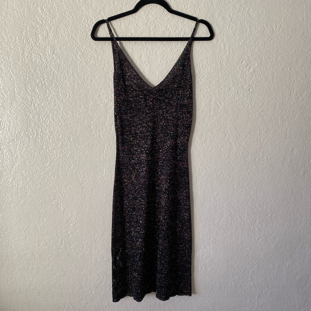 Moda International Multicolor Metallic Knit Dress Size S Evening Dinner Date - Picture 2 of 8